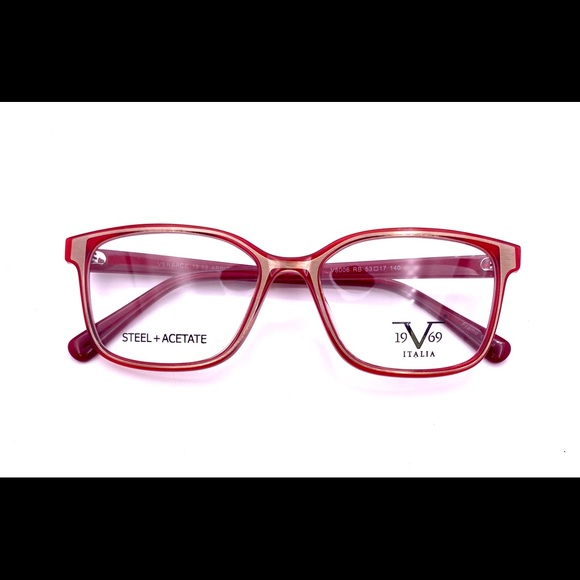 Versace 1969 Eyeglasses Acetate & Steel inRed & Matt Gold New from Optician’s - Picture 11 of 12